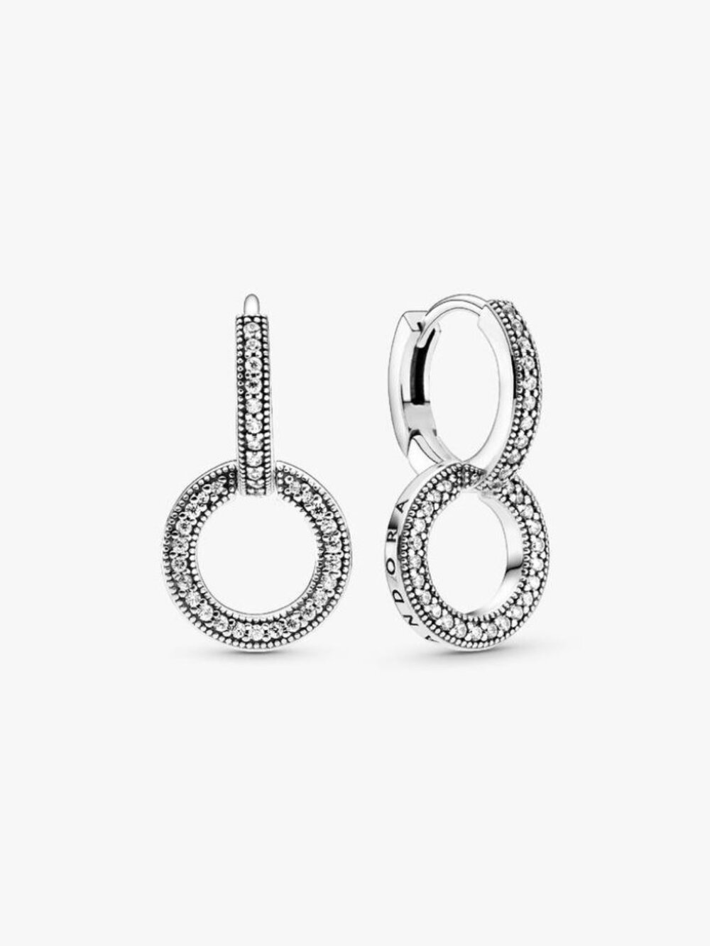 Pandora Sparkling Double Hoop Earrings